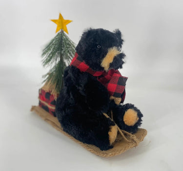 Max Silk Bear Sitting on Sled 9" - Merchandise