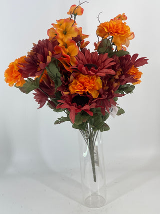 Sunflower/Mum Mixed Bush Gold/Rust 19"