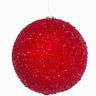 Supreme Beaded Ball Ornament Red 6"D - Holiday Ornaments Merchandise