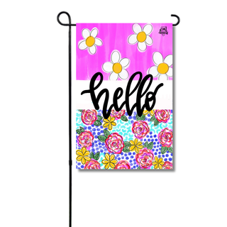 Blues Mixed Floral Hello Garden Glam Flag