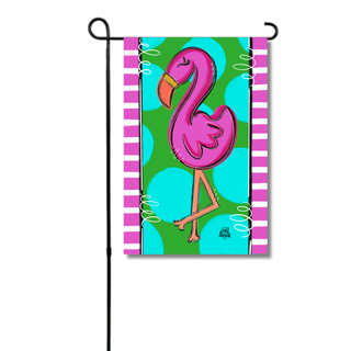 Pink Flamingo Garden Glam Flag