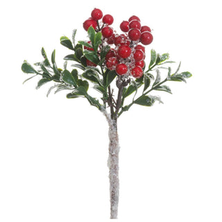 Iced Berry/Boxwood Pick Red 8"