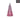 Lit pink glass Christmas tree by Diamond Star, 4.5 in diameter x 9 in high.