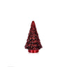 Red glass Christmas tree ornament, 6.5 in diameter and 11 in tall.