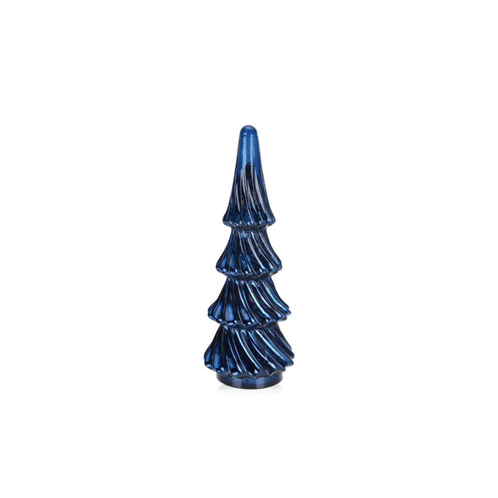 Blue Glass Christmas Tree 5.5"D x 15"H