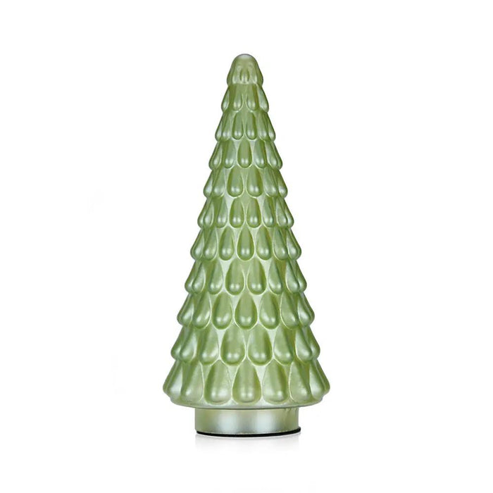 Lime Green Glass Christmas Tree 5"D x 9"H