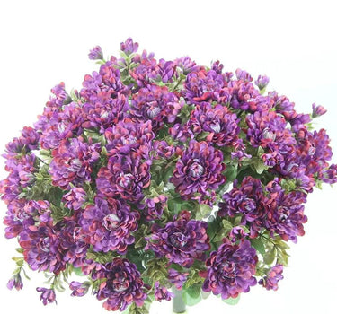 Mum Bush Purple 15.5in silk artificial flowering plant
