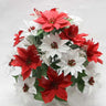 GSC Poinsettia Mixed Bush Red/White 20" - Artificial Flowering Plants Silk
