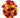 GSC silk artificial bouquet with large red, magenta and orange roses and yellow blooms, 31 inches
