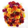 GSC silk artificial bouquet with large red, magenta and orange roses and yellow blooms, 31 inches