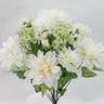 GSC Dahlia/Hydrangea/Queen Anne's Lace Mixed Bush Cream 19" - Artificial Flowering Plants Silk