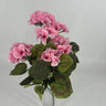 Le Fleur Geranium Bush 17" Pink - Artificial Flora Hanging Basket & Porch Pots