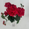 GSC Geranium Flower Bush x12 Red - Artificial Flora Hanging Basket & Porch Pots