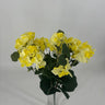 GSC Geranium Flower Bush x12 Yellow - Artificial Flora Hanging Basket & Porch Pots