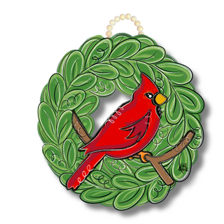 Cardinal Wreath Circle Door Hanger 23"
