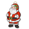 Door hanger: Jolly Saint Nick in red Santa suit with white trim, holly accents, black belt by DK Designs