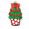 Red Dot Christmas Tree Door Hanger by DK Designs; green tree with red bead garland and red and white polka-dot pot