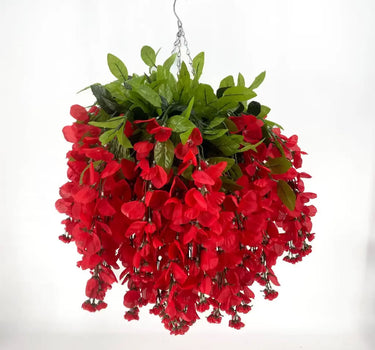 Wisteria Red Hanging Basket