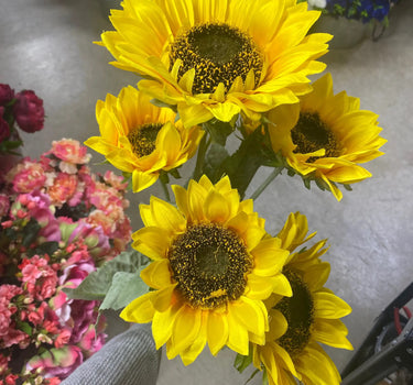 Supreme Sunflower Bush Yellow 22" - Uncategorized Silk