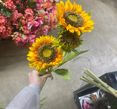 AmBest Sunflower Spray Yellow 34" - Uncategorized Silk