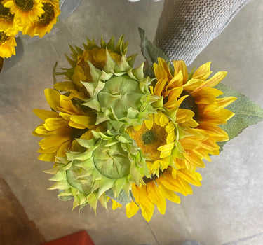 Allstate Sunflower Bouquet Yellow/Gold 17" - Artificial Flowering Plants Silk