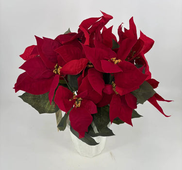 Evergreen Home and Floral Burgundy Poinsettias in Mache - Artificial Flora