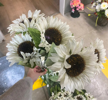Fortune Sunflower Bush Cream - Uncategorized Silk