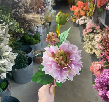 AmBest Dahlia Stem Lavender 25" - Artificial Flowering Plants Silk
