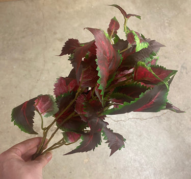 Allstate UV Coleus Bush Burgundy-Green 16" - Artificial Non-Flowering Plants Silk