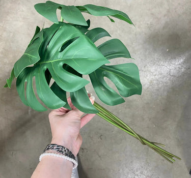 AmBest Monstera Leaf Bundle Dark Green 20.5" - Uncategorized Silk