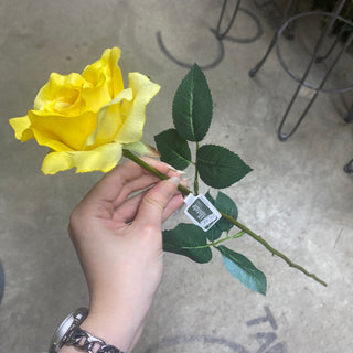 Rose Open Bud Yellow 23"