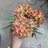 Le Fleur Snowball Hydrangea Bundle (x3) Peach 11" - Uncategorized Silk