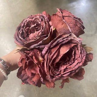 Rose/Hydrangea Bouquet Burgundy 11"