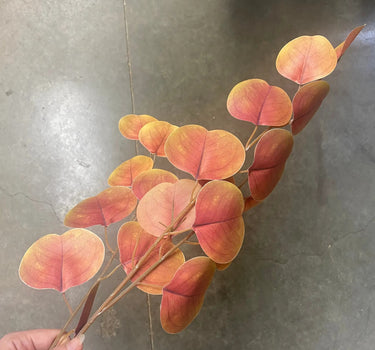 Le Fleur Eucalyptus Spray Orange 32.5" - Artificial Non-Flowering Plants Silk
