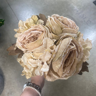 Rose/Hydrangea Bouquet Cream/Green 11"