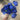 Le Fleur Cabbage Rose Bush Blue 19" - Uncategorized Silk