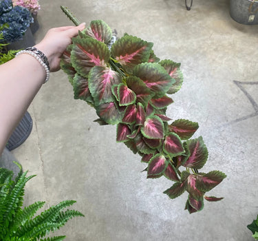 Allstate Perilla Hanging Bush Purple-Green 20" - Artificial Flora Hanging Basket & Porch Pots