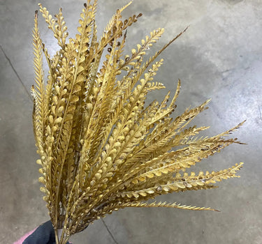 Supreme Peacock Fern Bead Grass Brown 20" - Artificial Non-Flowering Plants Silk