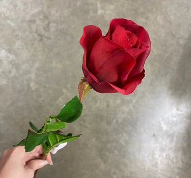 AmBest Real Touch Rose Bud Stem Crimson 23" - Silk
