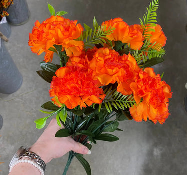 Fortune Carnation Bush Orange 18” - Silk