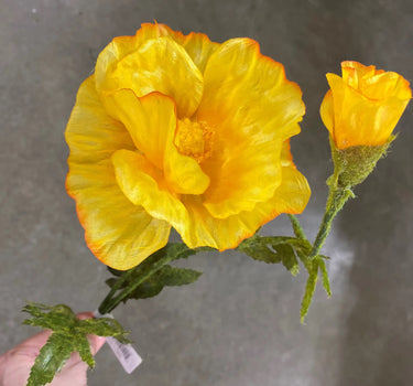 Allstate Poppy Spray Yellow 28" - Uncategorized Silk