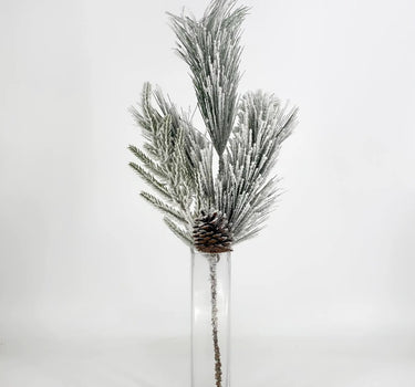 Le Fleur Snow Pine Spray 20" - Uncategorized Silk