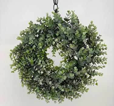 Supreme Eucalyptus Wreath Green 18" - Uncategorized Silk