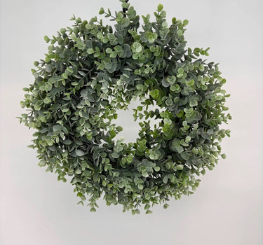 Supreme Eucalyptus Wreath Green 18" - Uncategorized Silk