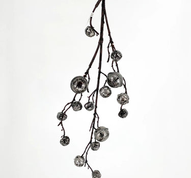 Le Fleur Bell Spray Silver/Black 30" - Uncategorized Silk