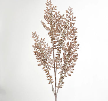 Allstate Glitter Metallic Mini Leaf Spray 33" - Uncategorized Silk