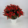 GSC Red/Orange Mum - Potted w/ 2 Bushes - Artificial Flora Hanging Basket & Porch Pots