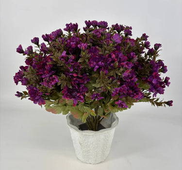 GSC Purple Mum - Potted w/ 2 Bushes - Artificial Flora Hanging Basket & Porch Pots
