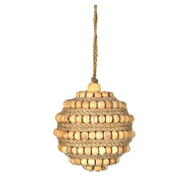Vickerman Natural Wood Bead Ball Ornament 3" - Holiday Ornaments Merchandise
