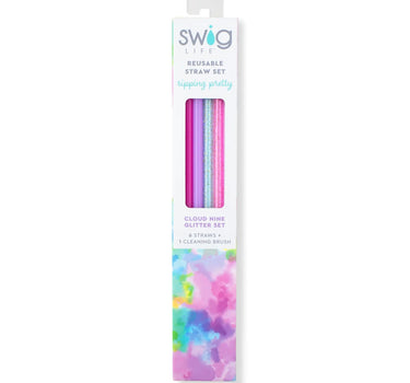 Swig Reusable Straw Set- Cloud Nine Glitter - Drinkware Merchandise